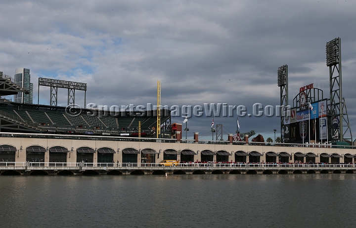 122912 Kraft SA-003.JPG - Dec 29, 2012; San Francisco, CA, USA; General view of McCovey Cove and AT&T Park before the 2012 Kraft Fighting Hunger Bowl at AT&T Park.